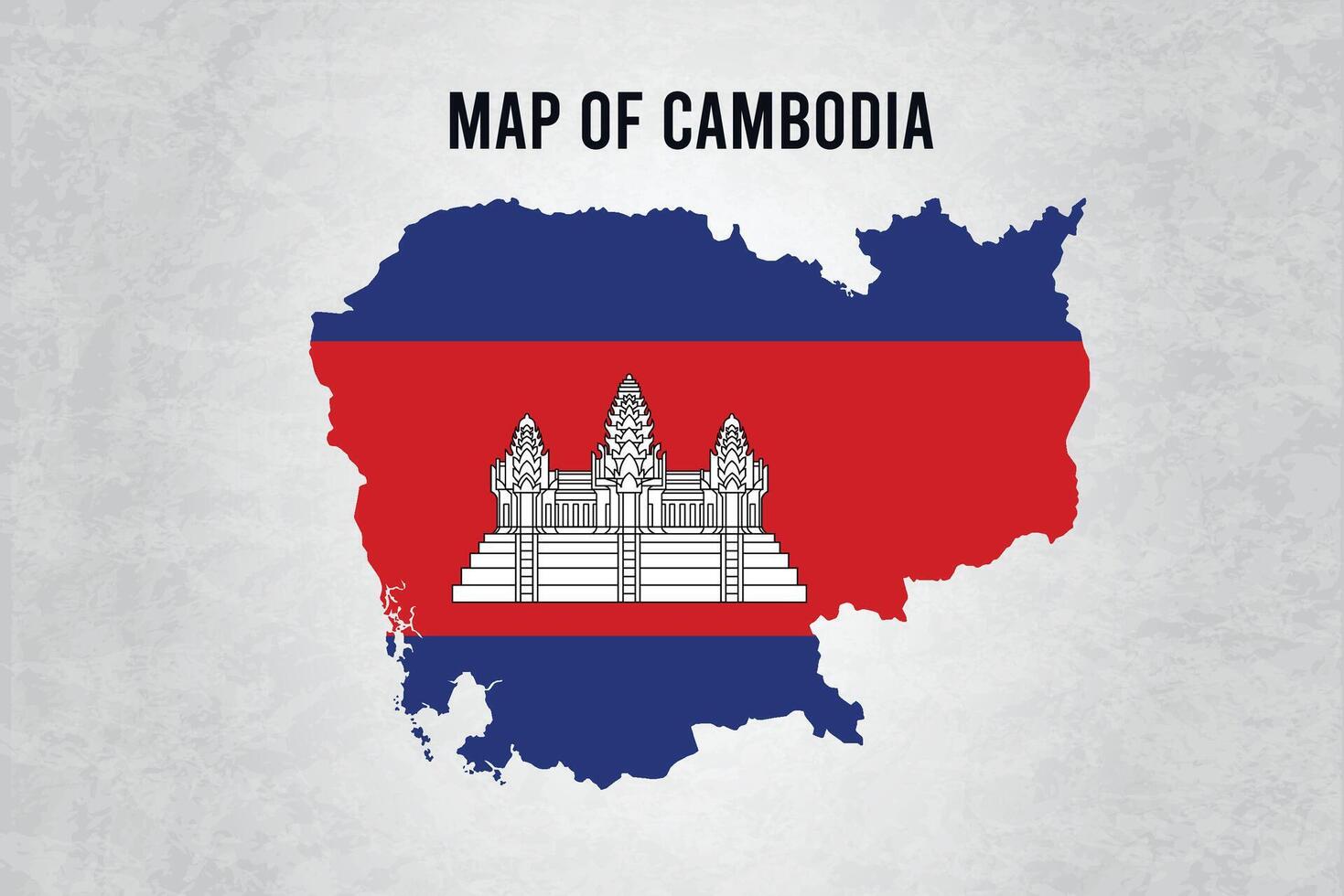 Map of Cambodia with flag design vector