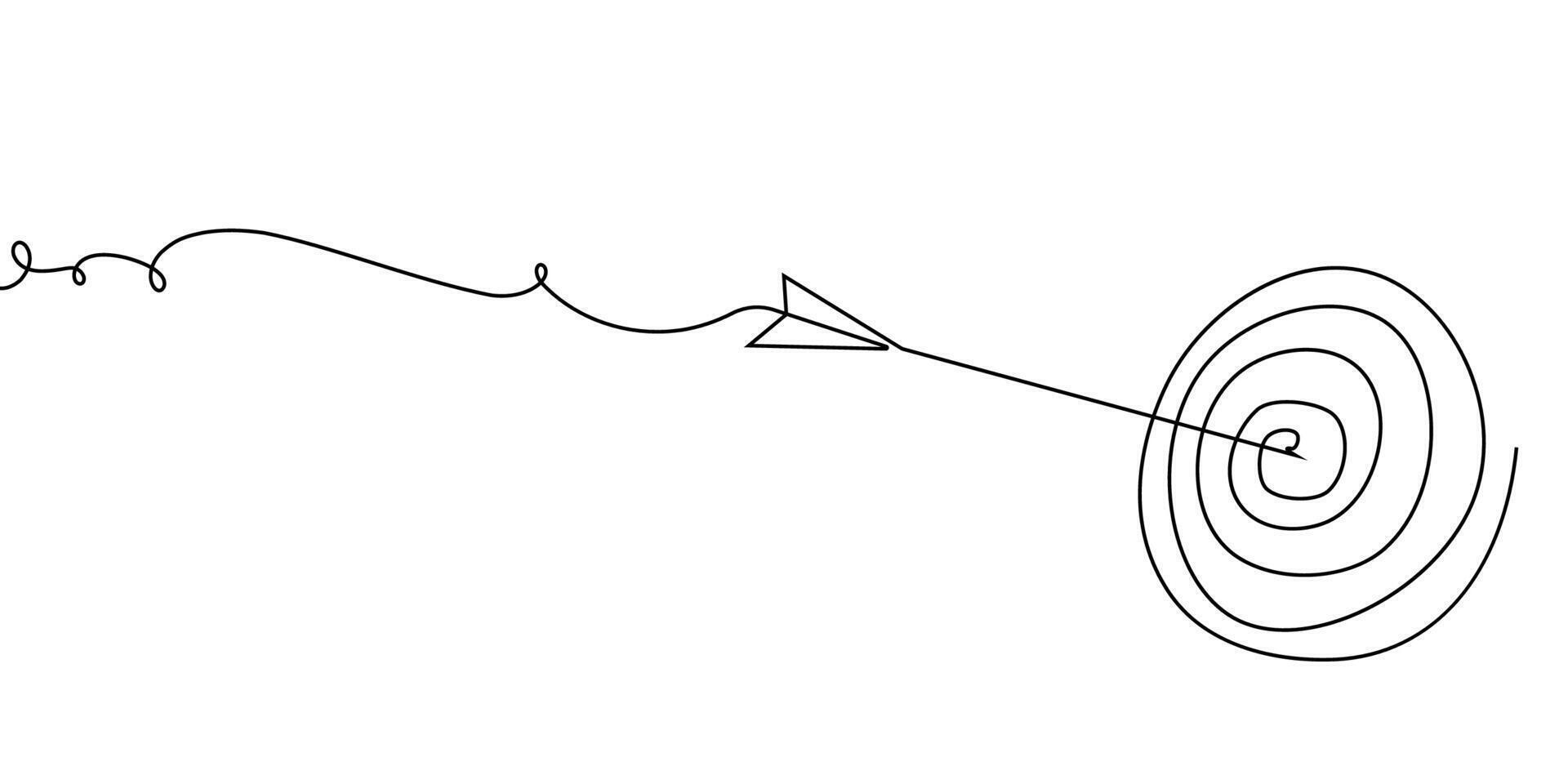 Continuous line arrow art one up drawing target icon direction down. Line arrow continuous finance business growth illustration outline single work circle goal process doodle sign around grow. vector