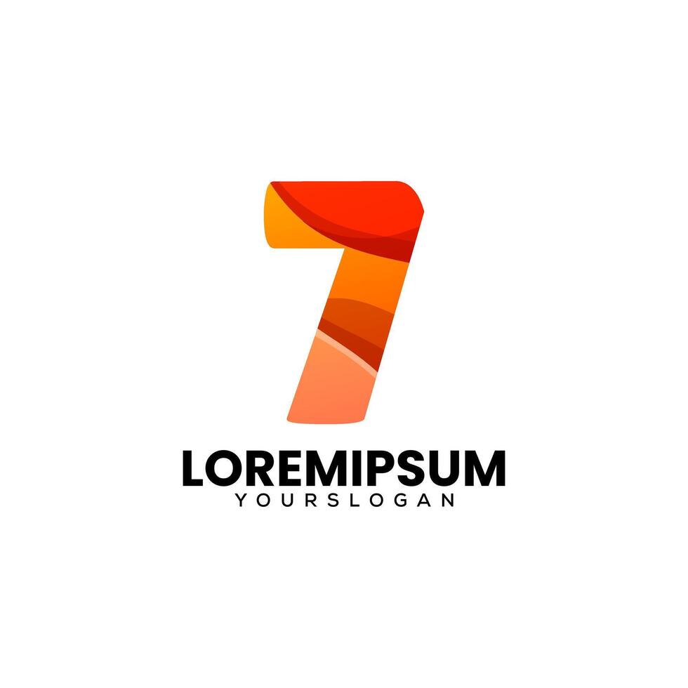 initials number 7 gradient logo design vector