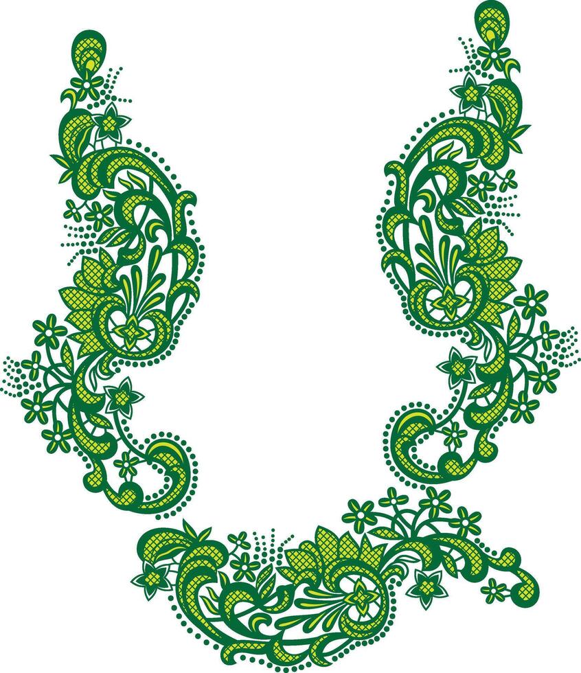 Textile Digital Design Neckline And Motif vector