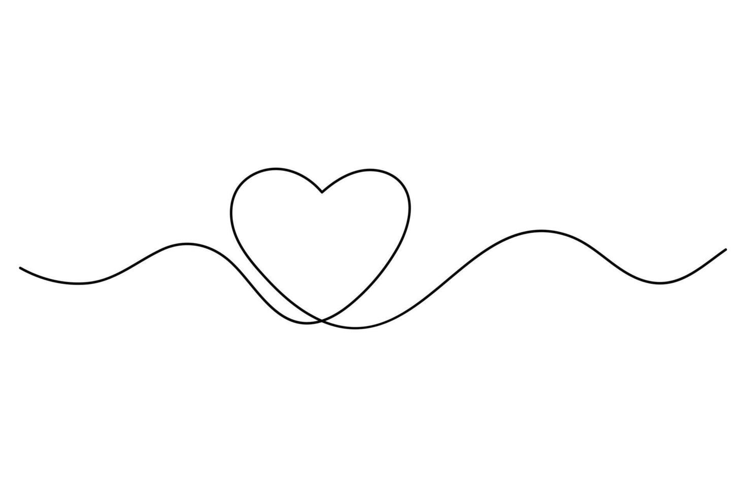 Simple hand drawn heart shape in continuous one line romantic art style vector
