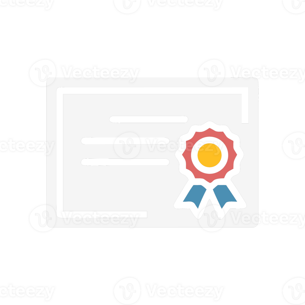 Award certificate with ribbon isolated on a transparent background recognition achievement png