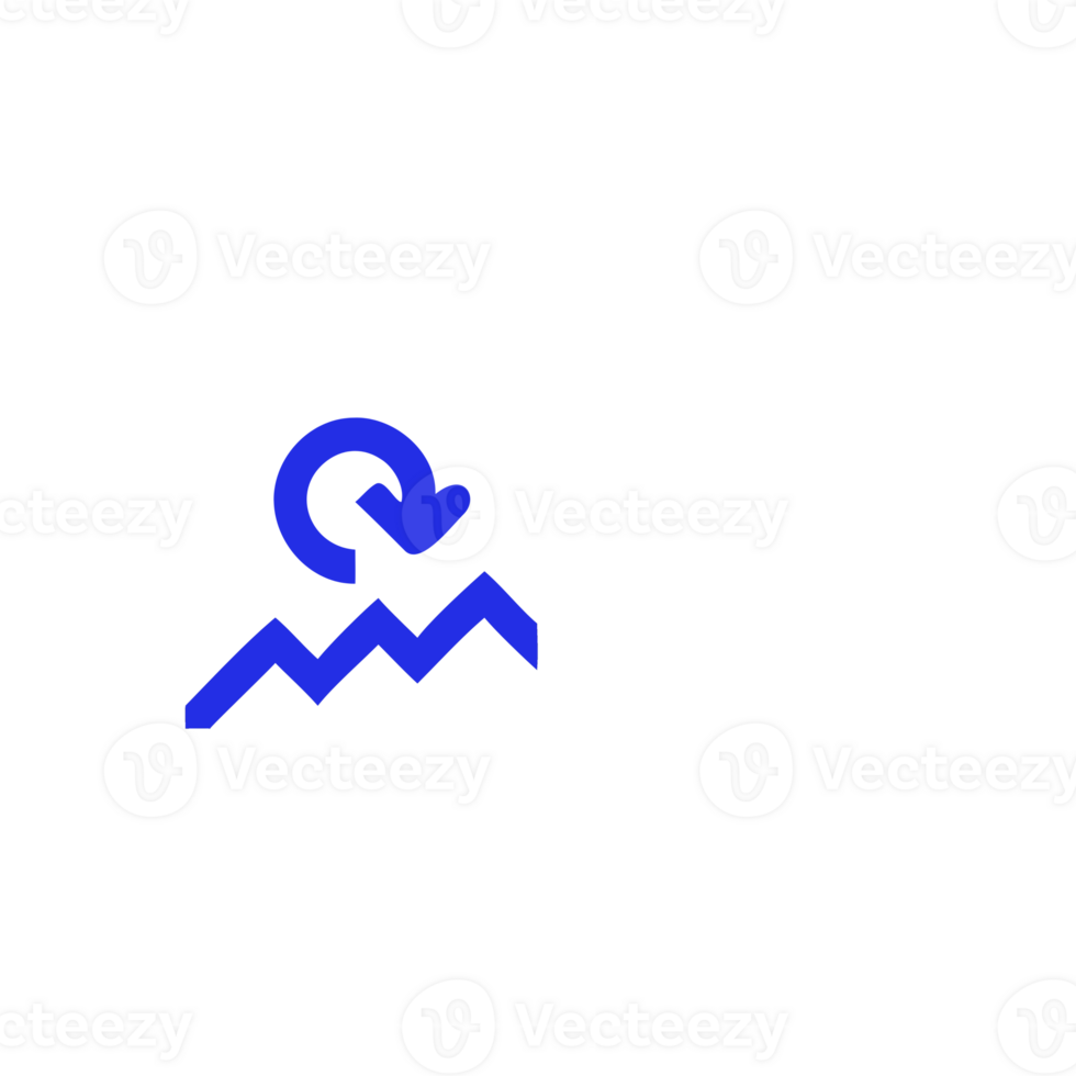 blu zigzag grafico con circolare freccia isolato su un' trasparente sfondo grafico png