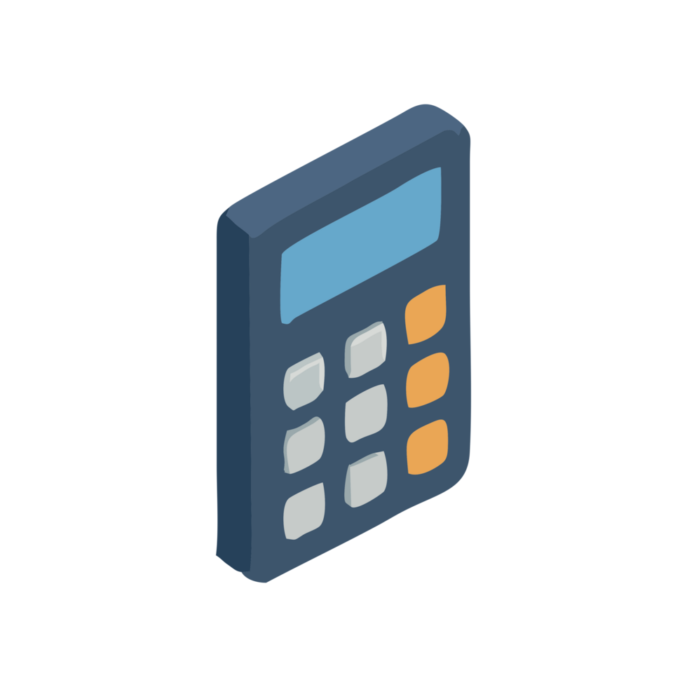 Isometric Calculator Icon Modern Flat Design App Interface Element png