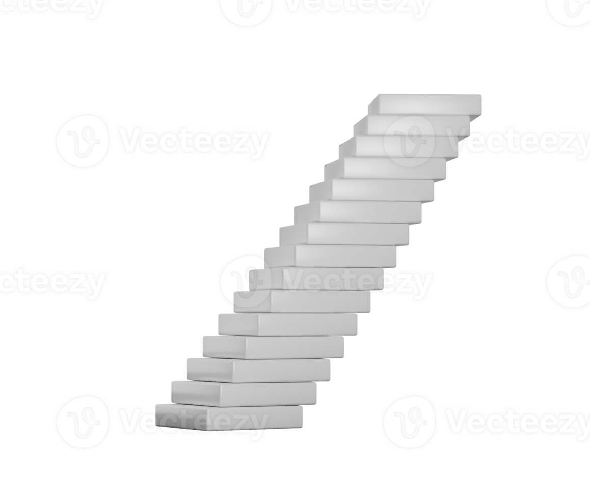 en stack av vit rektangulär block, lite offset till skapa en lutande torn effekt. 3d illustration png