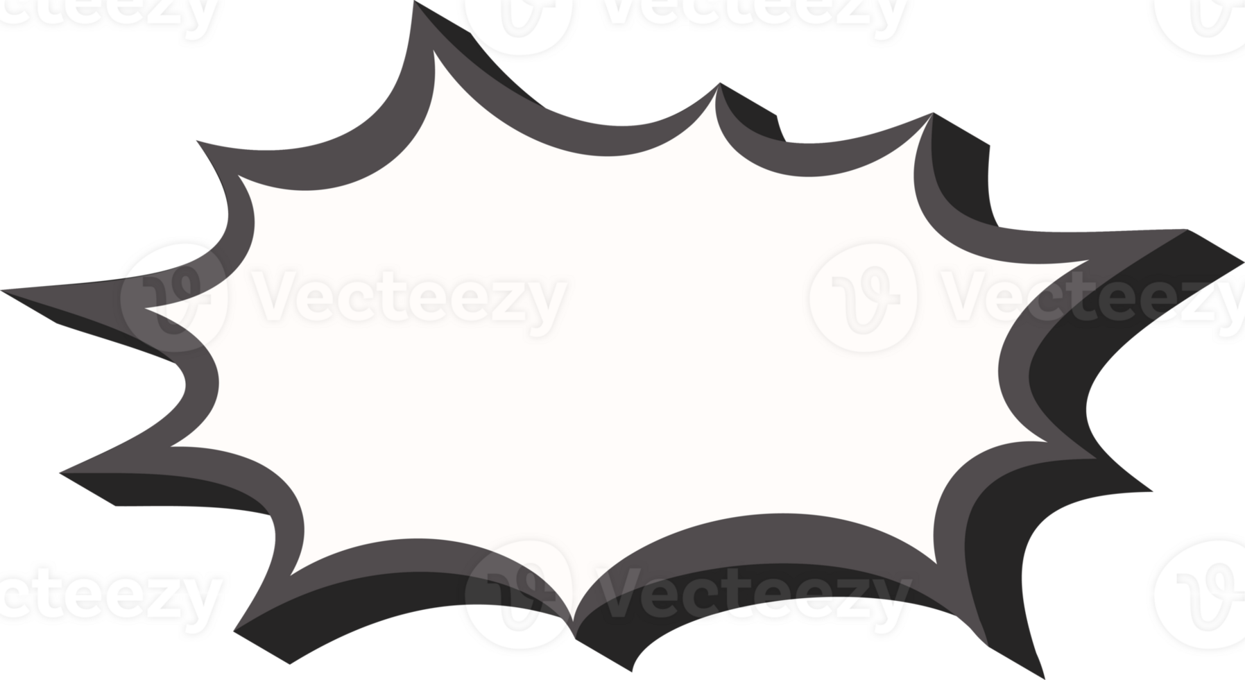 Manga speech bubble for text with bomb explosion effect. Comic frame. Chat shape for shock shout and scream action messages. Irregular anime template. png