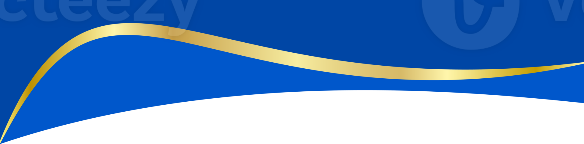 Abstract border shape for banner design. Header with golden section. Website page template. Top and separator modern element. Simple blue wavy horizontal menu for site png