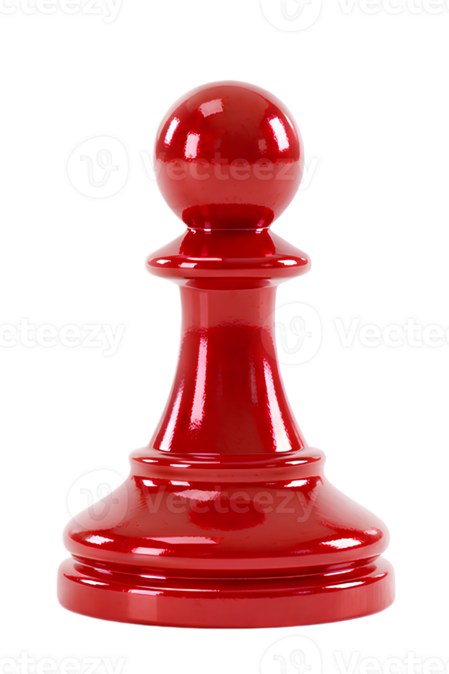 Red Che Strategic Game Piece, ss Pawn, Glossy Shiny Reflective Surface, Realistic Element, Classic Board Game Symbol, Isolated Red Pawn for Design, Mockup, Educational, 3D Game Assets. Transparent png