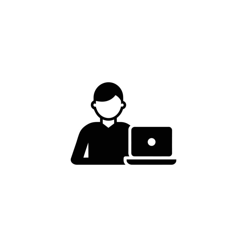 Person typing on laptop with speech bubble isolated on white background vector