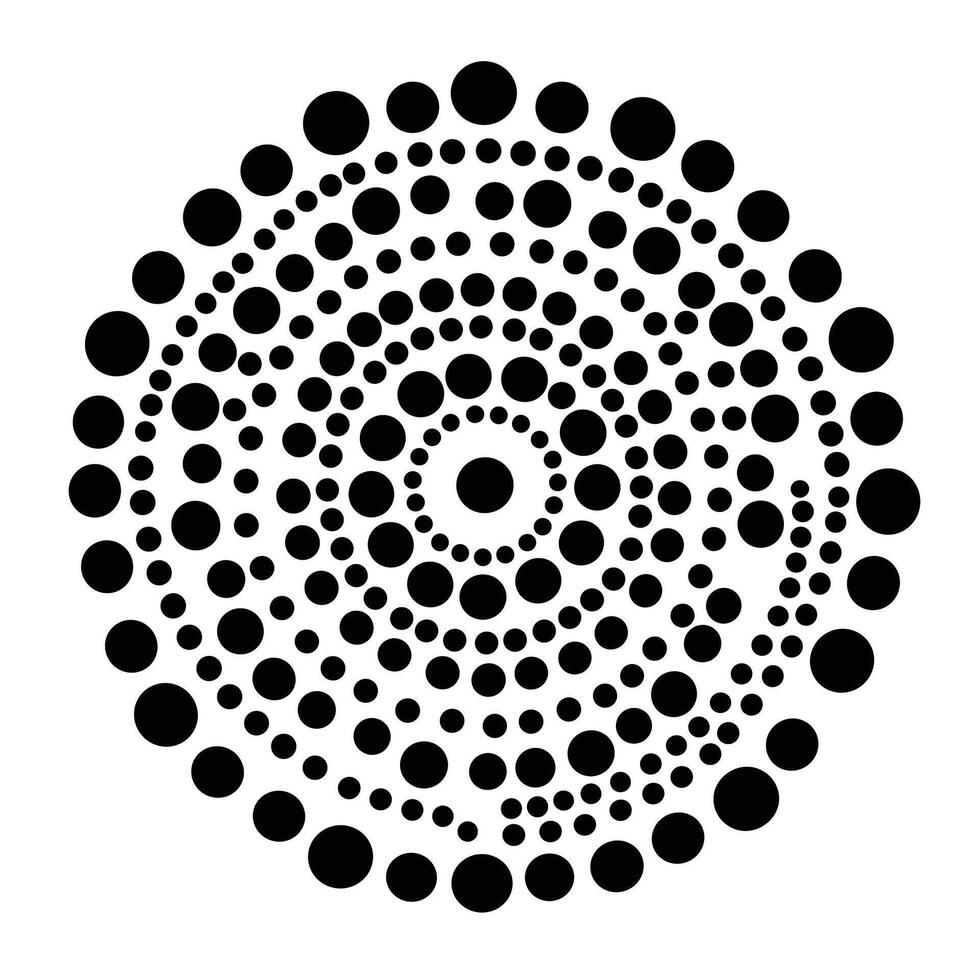 Circular pattern of black dots creating a design vector