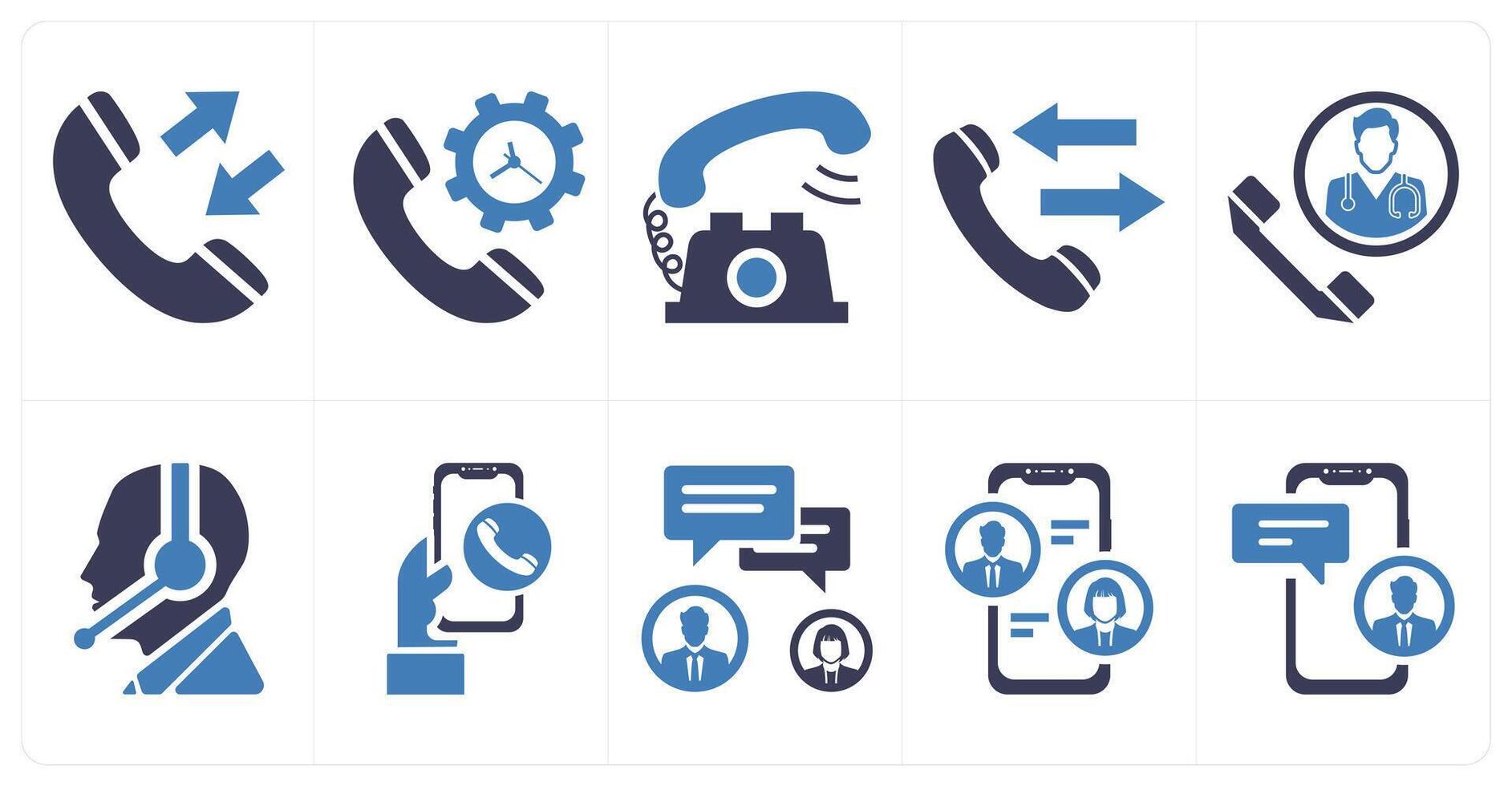 A set of 10 mix icons as call, call management, call log in blue color vector