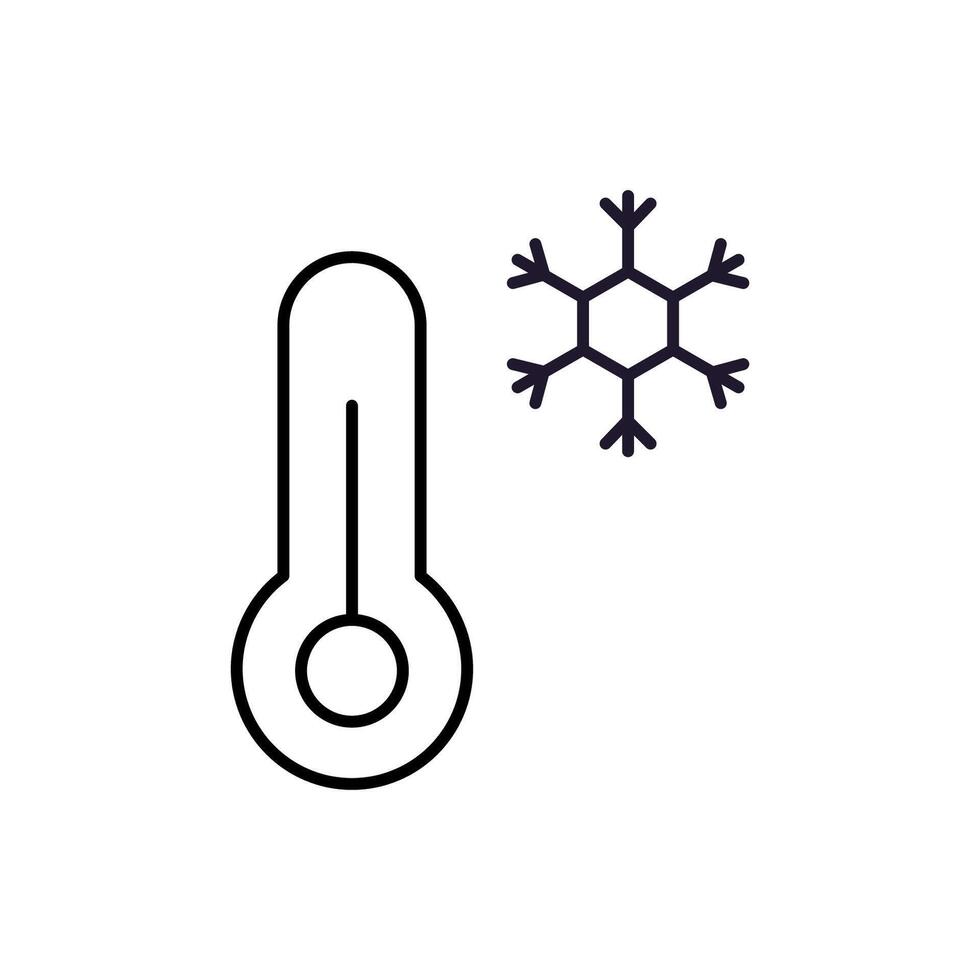 Thermometer with Snow Outline Sign for Graphic and Web Design, Apps, Adverts, Various Cards vector