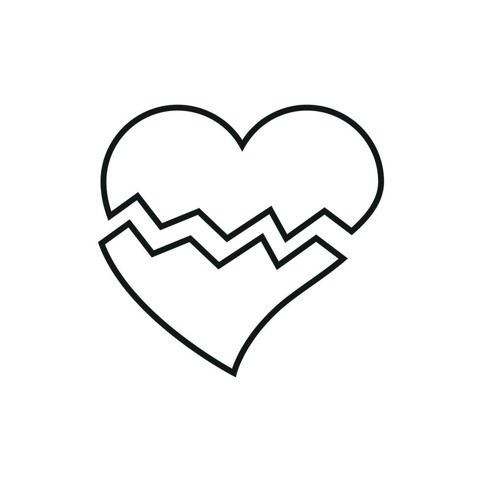 Broken Heart Minimalistic Symbol for Web and Graphic Design, Apps, Banners, Social Network and Cards vector