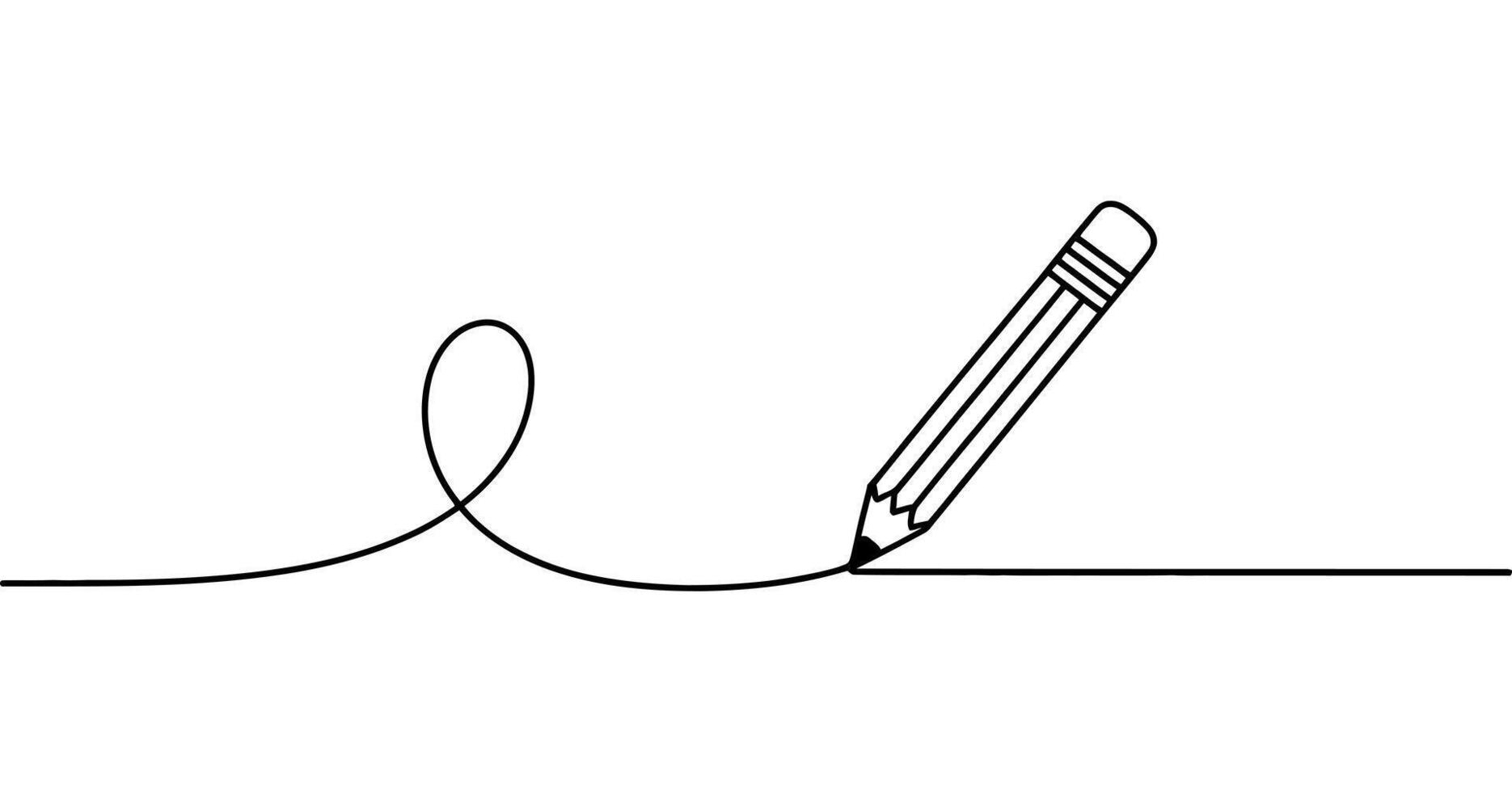 Simple Pencil Line Drawing Creating a Continuous Loop for Creative Projects and Artistic Representations of Writing vector