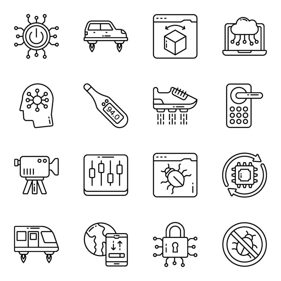 Set of Data Security and Management Solid Icons vector