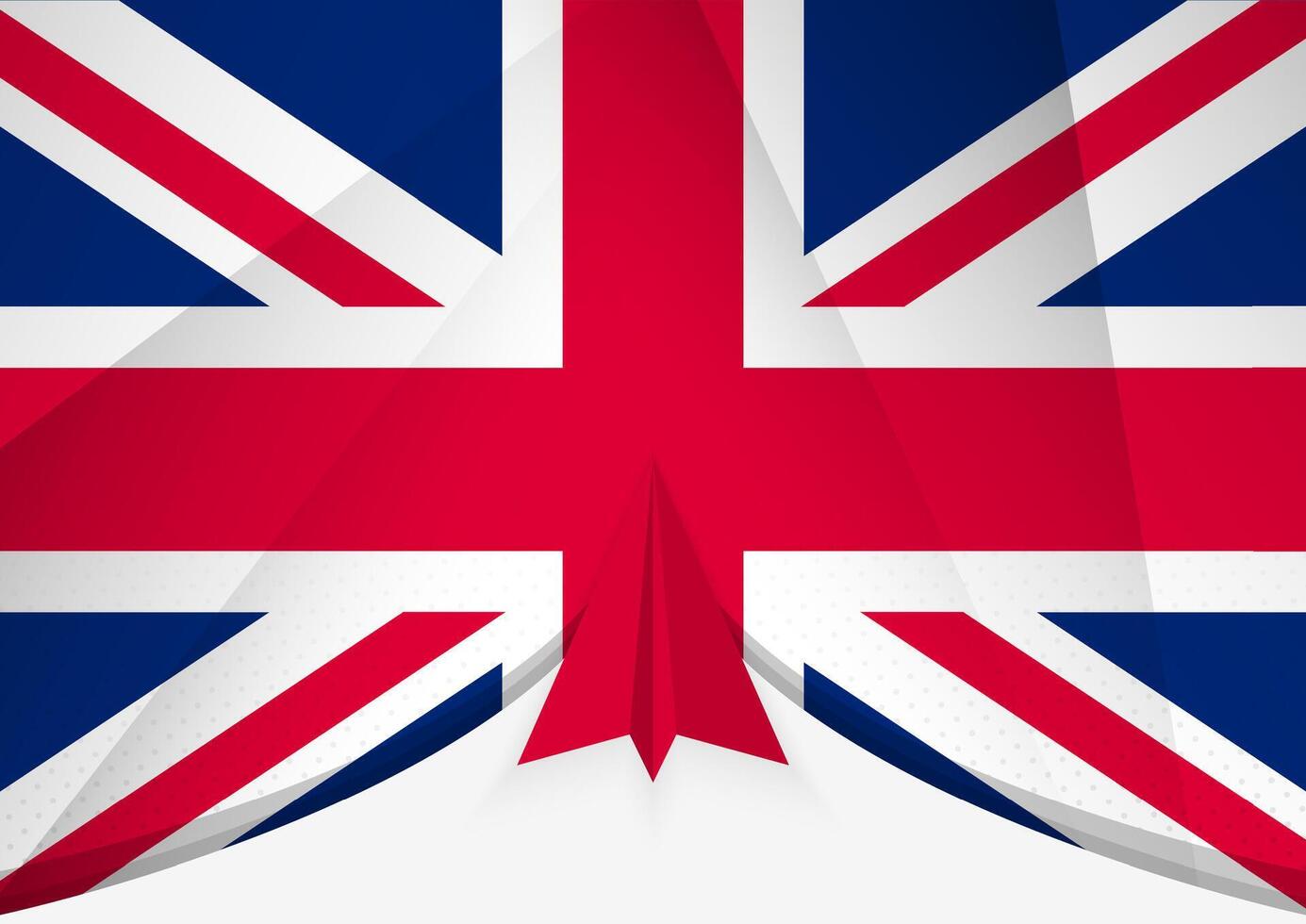 United Kingdom Flag with Abstract Paper Airplane Design, National Flag in a geometric folded paper style. vector