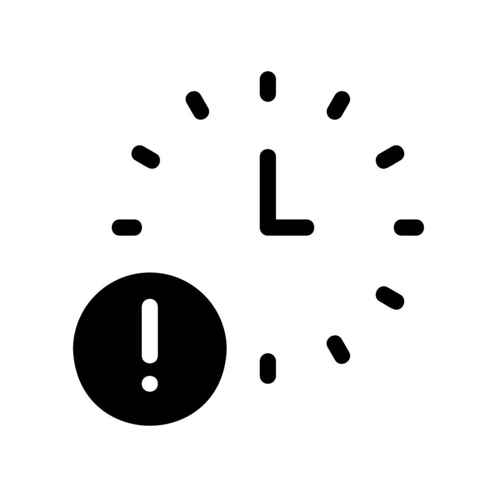Time Limit Warning Icon with Clock and Exclamation Mark vector