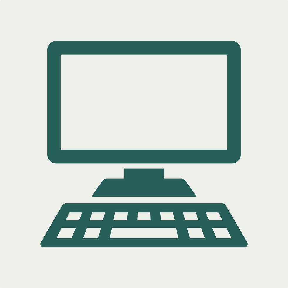 Home desktop computer green trendy useful Illustration design glorious colorful background vector