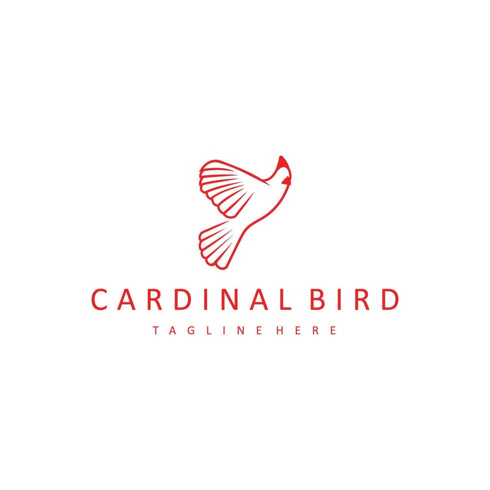 Cardinal Bird Outline Graphic Design vector