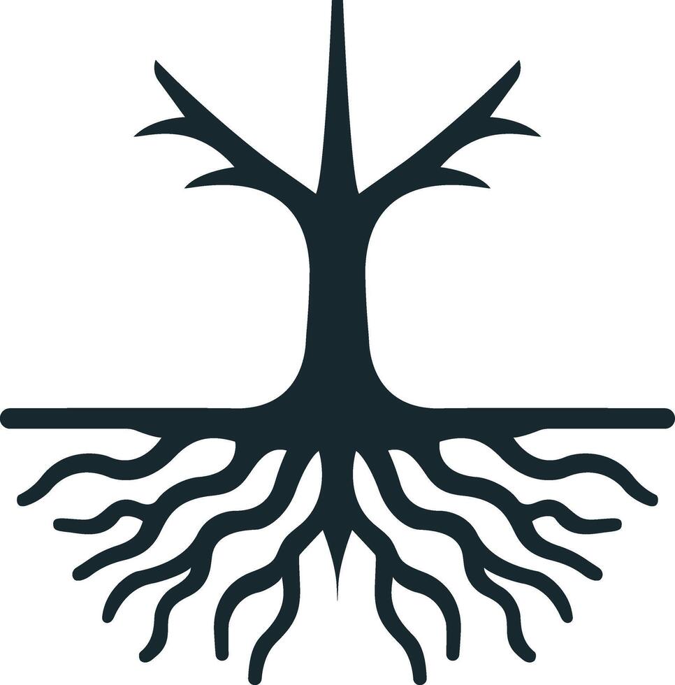 Tree with Roots Emblem of Nature Growth and Connection vector