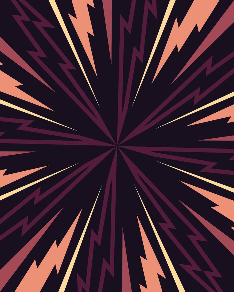 Colorful burst of lightning shapes vector
