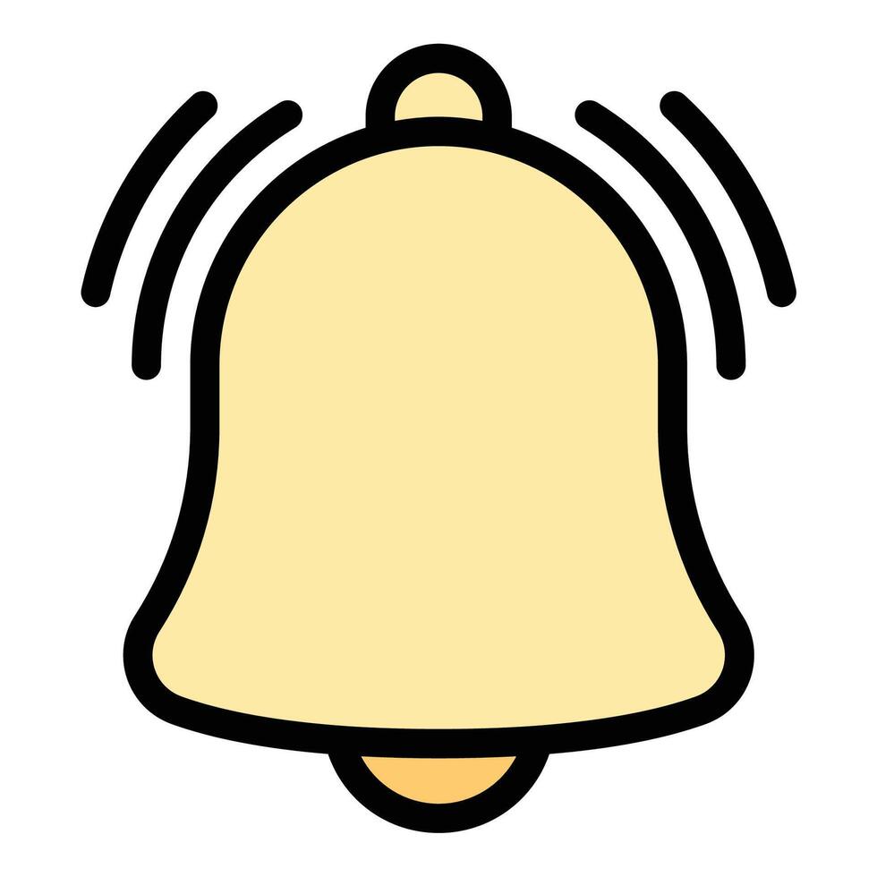 Alarm icon flat line style illustration representing alerts and time management suitable for productivity apps reminder systems and security features projects vector