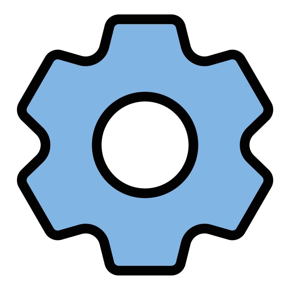 Settings icon flat line style illustration representing configuration and customization options suitable for app interfaces system controls and user preference tools projects vector