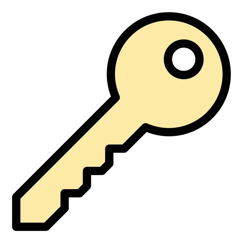 Key icon flat line style illustration representing access and security suitable for login systems password managers and privacy tools projects vector
