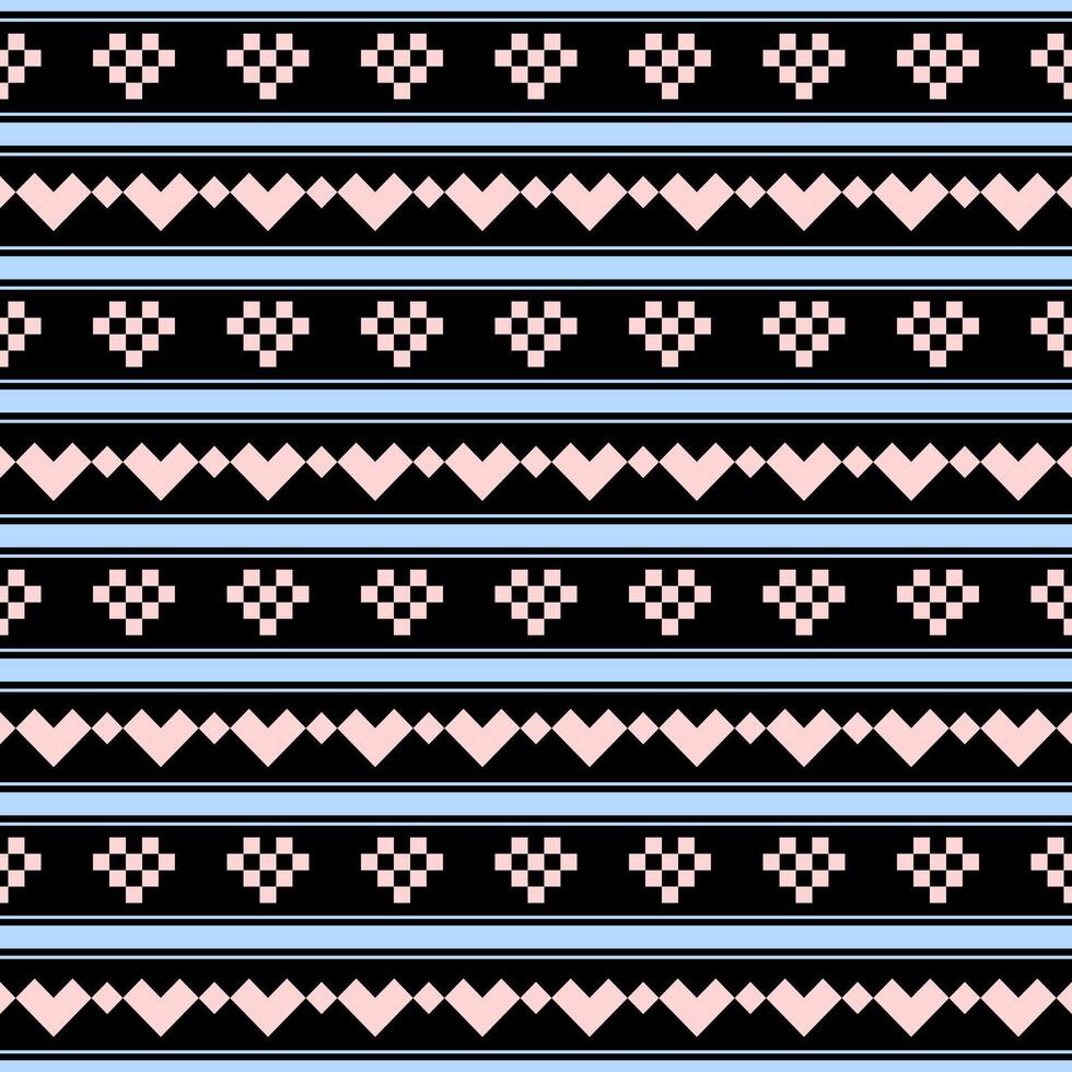 Pattern design with hearts and stripes vector