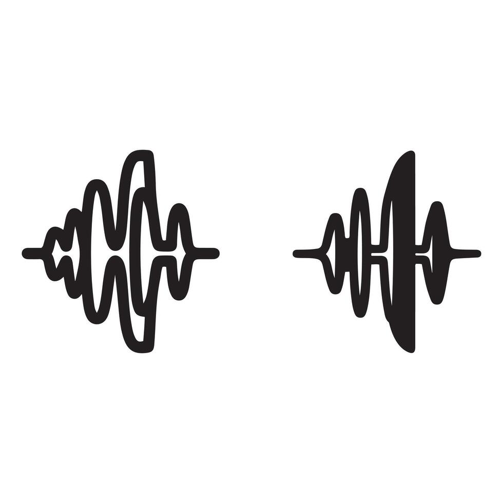 Abstract sound waveforms representing audio signals vector