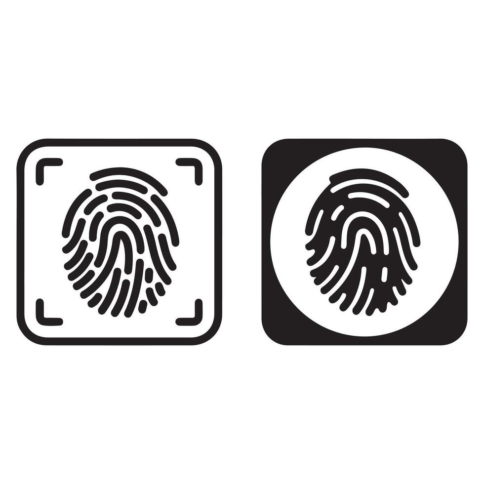 Two stylized fingerprint icons for security and identification vector