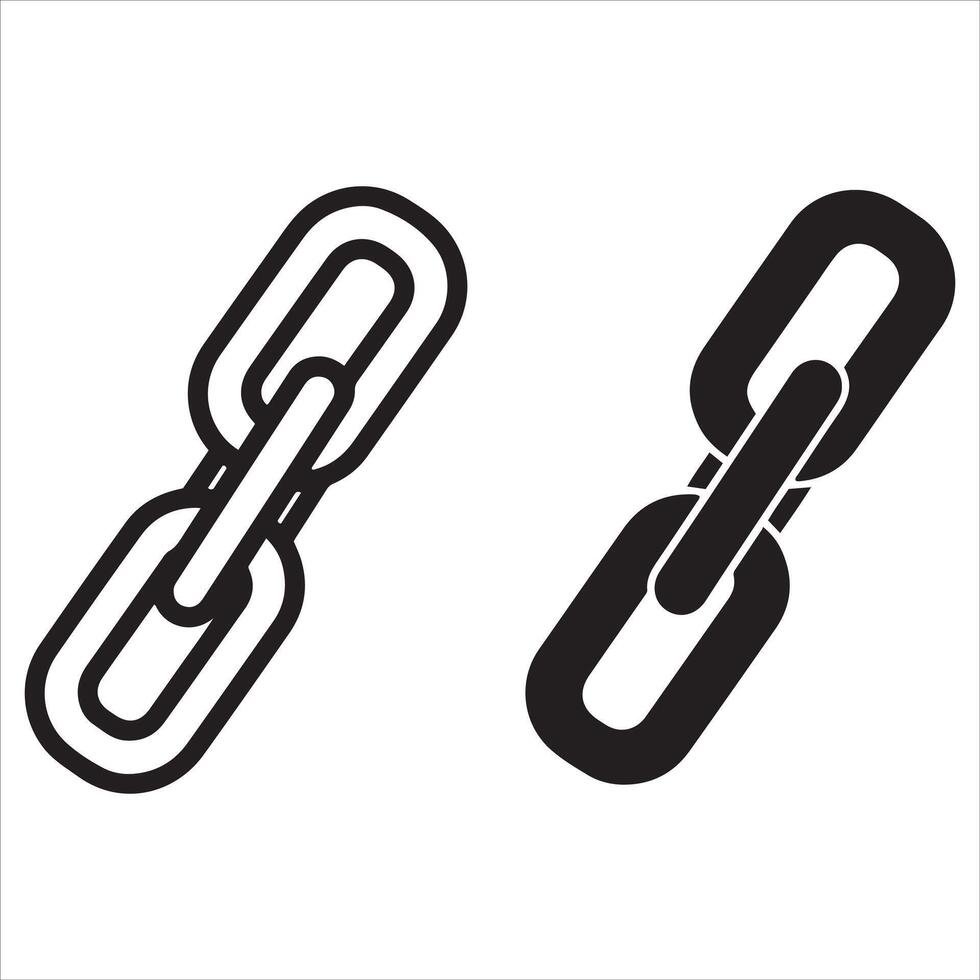 Two stylized chain link symbols representing connection vector