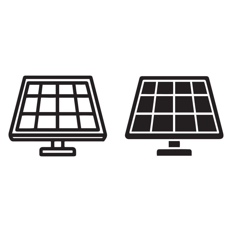 Two stylized representations of a solar panel vector