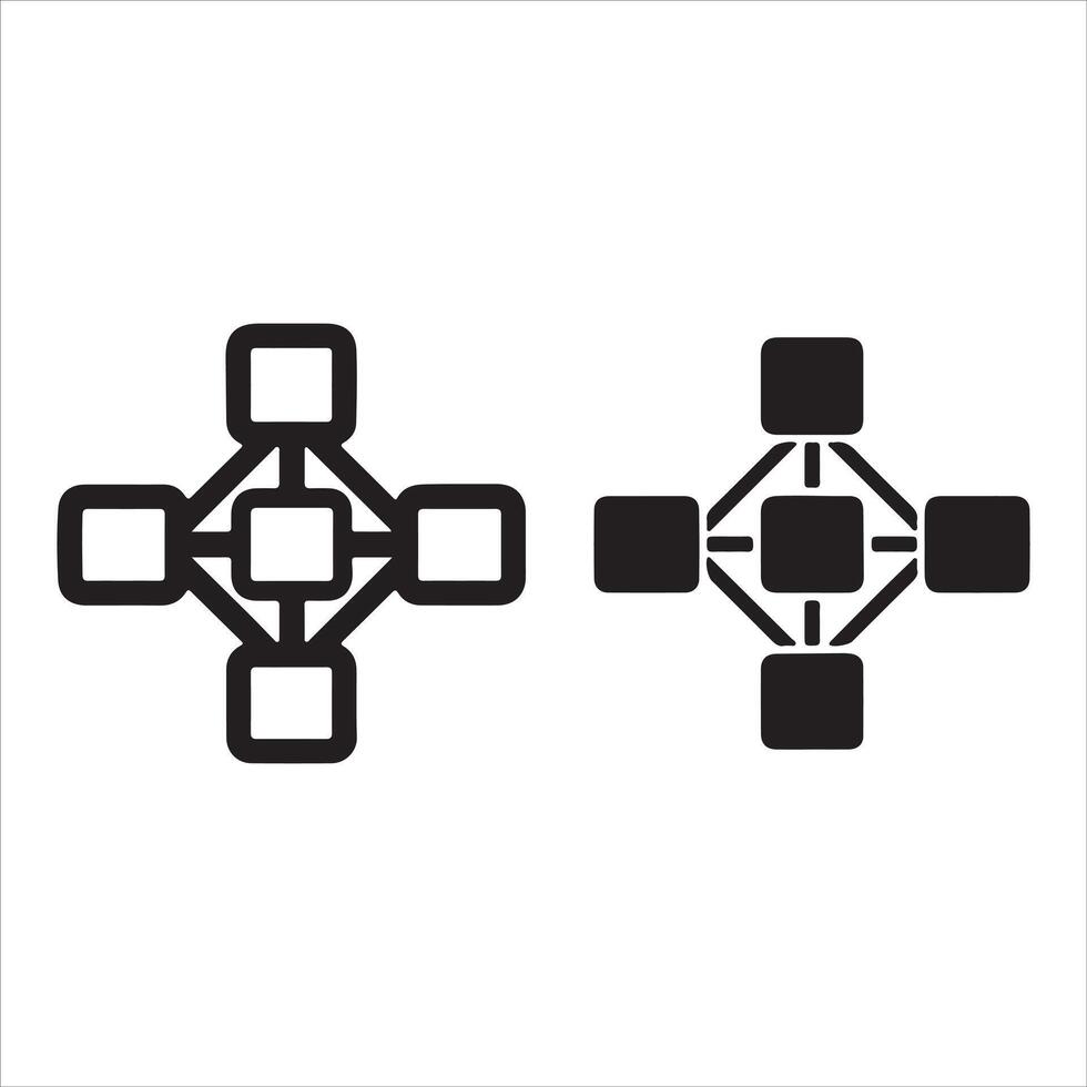 Abstract geometric network structure with connected cubes vector
