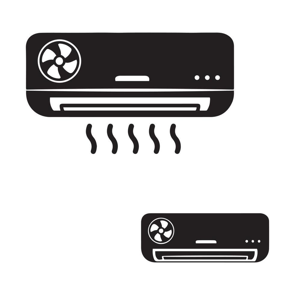 Modern split system air conditioner units for cooling and comfort vector