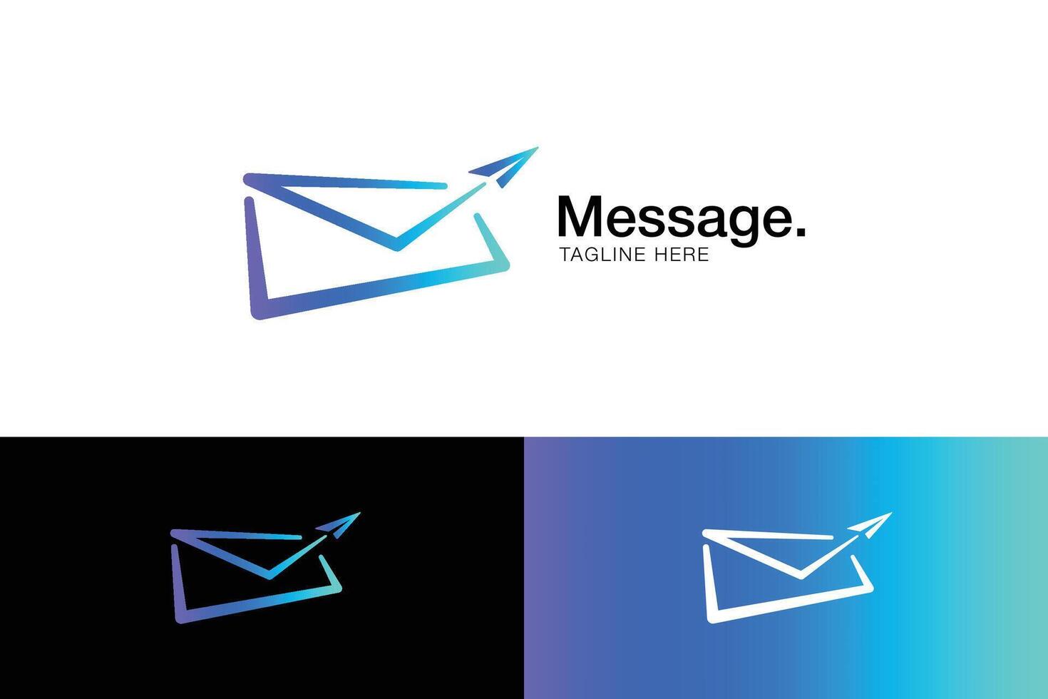 Message Logo Icon Mobile App Business with Element Envelope and Paper Plane Modern Concept vector