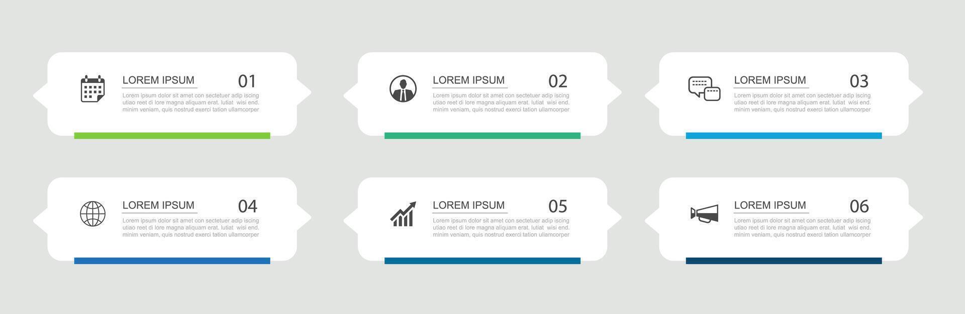 6 infographics data tab index template. Illustration business abstract background. vector