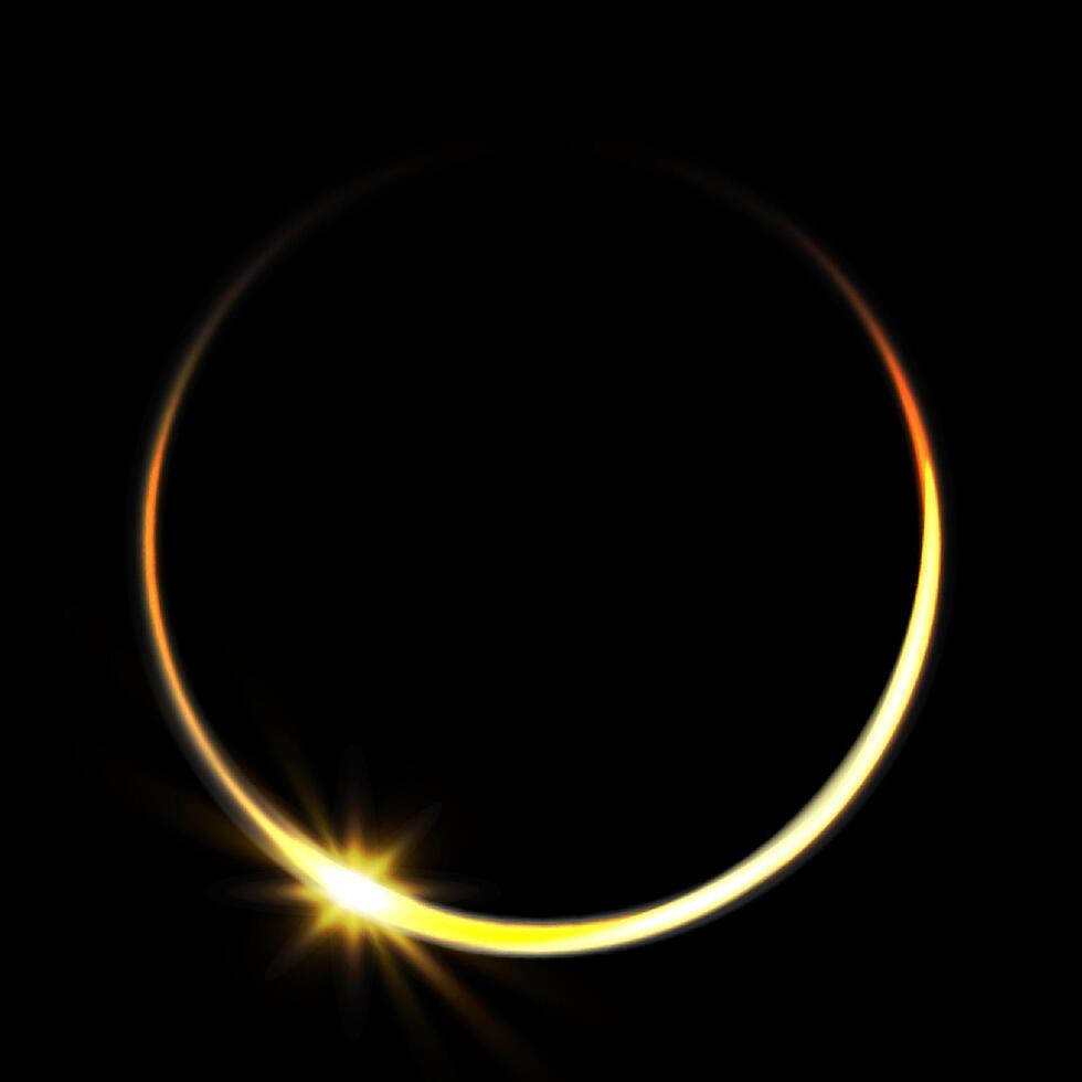 Solar eclipse with bright shining highlight vector