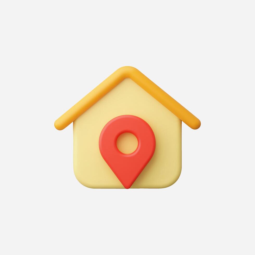 Home icon with location pin vector