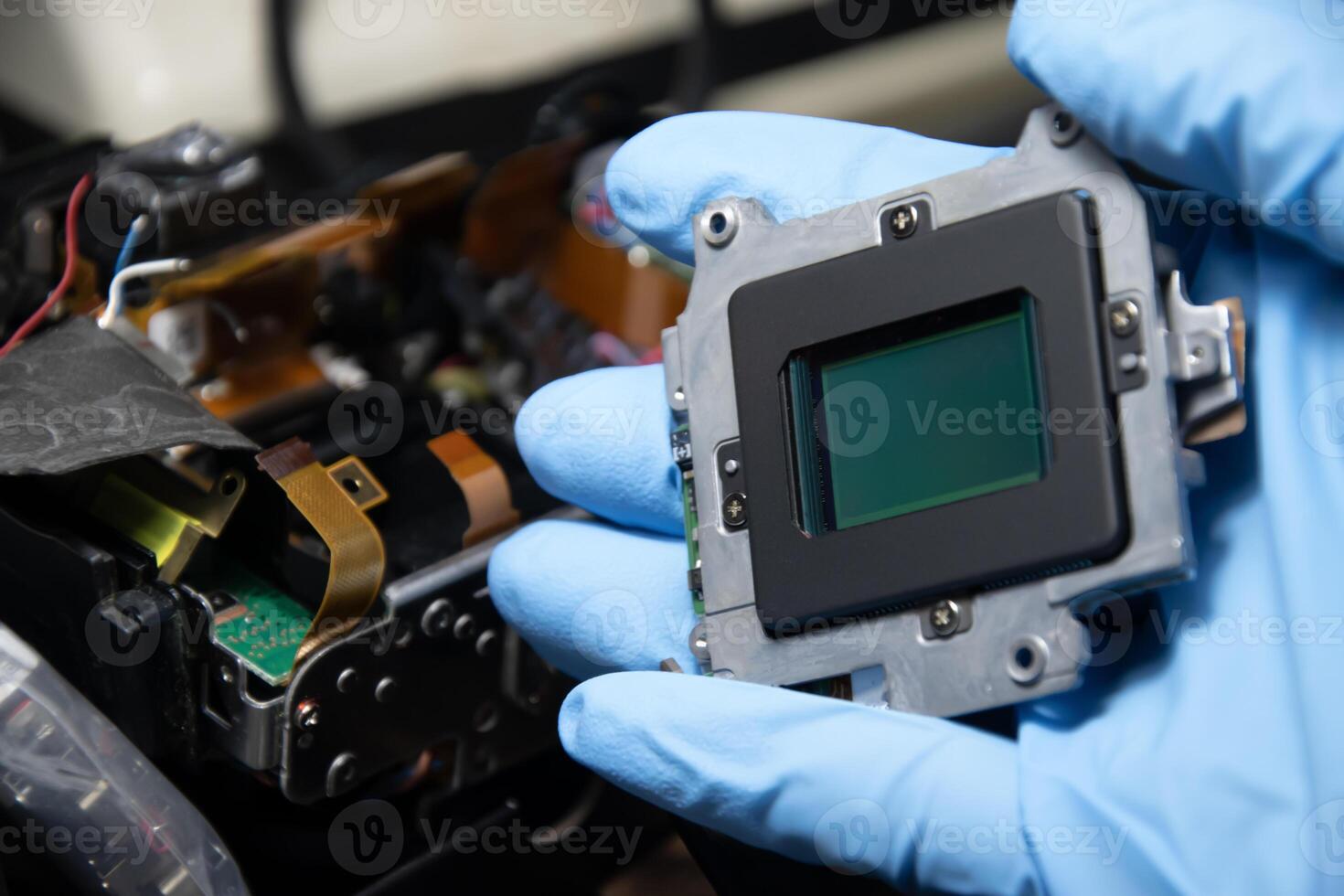 CCD image sensor the internal imaging component of a DSLR camera camera repair photo