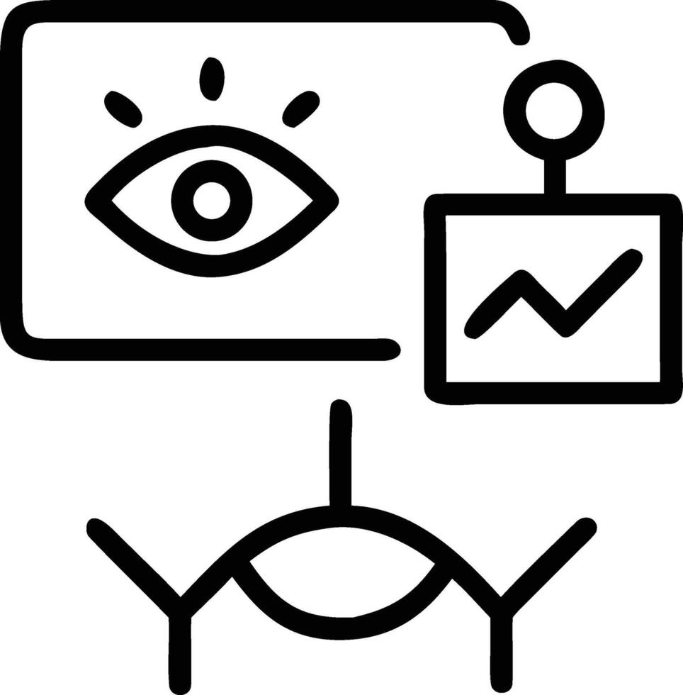 Eye tracking technology analysis system for visual data and biometric identification research and development vector
