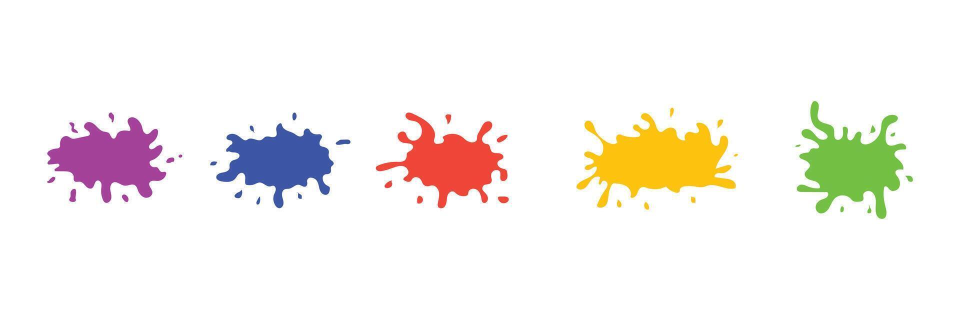 Set of colored blots with different color background. vector