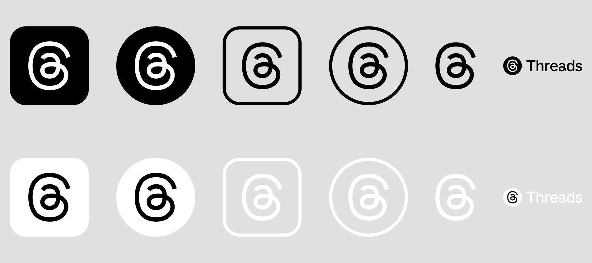 Threads Logo Mega Bundle Icon Set Threads App vector