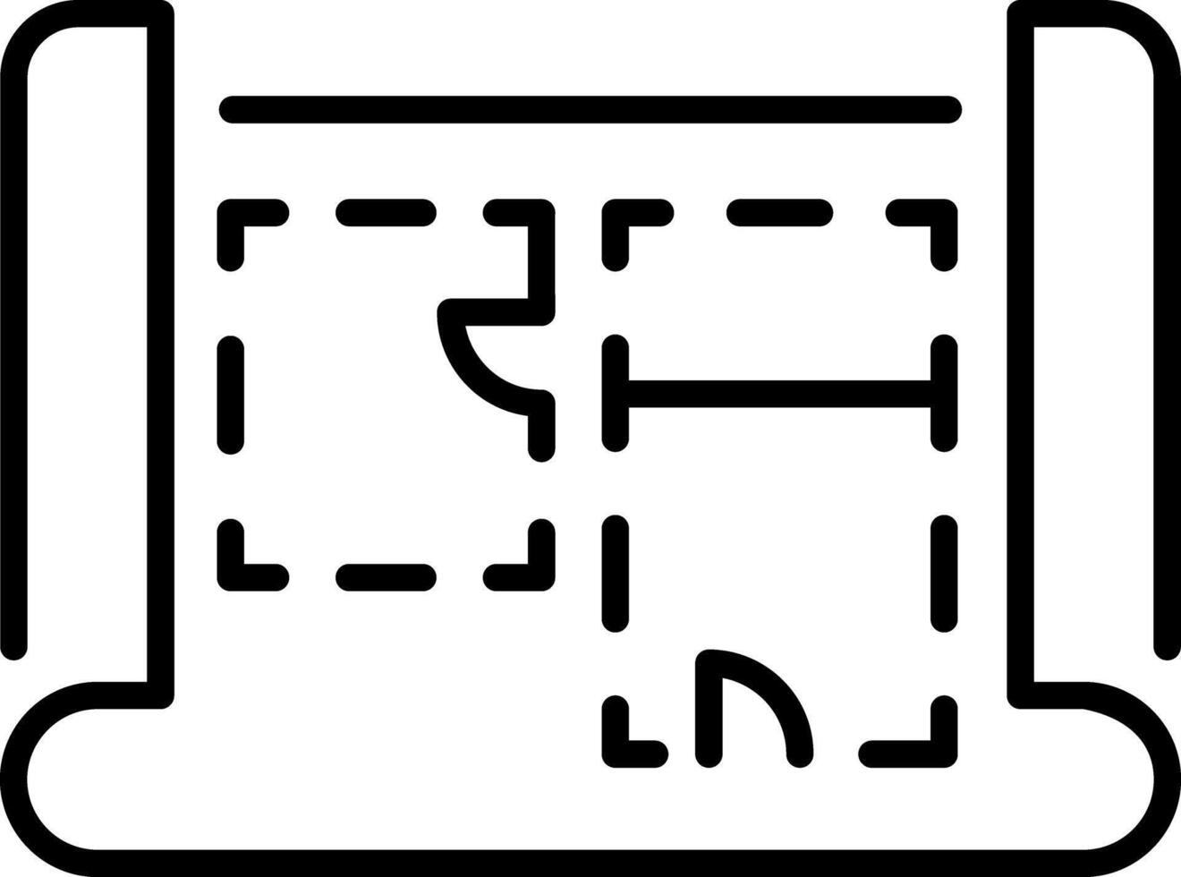 A linear style icon representing drafting vector