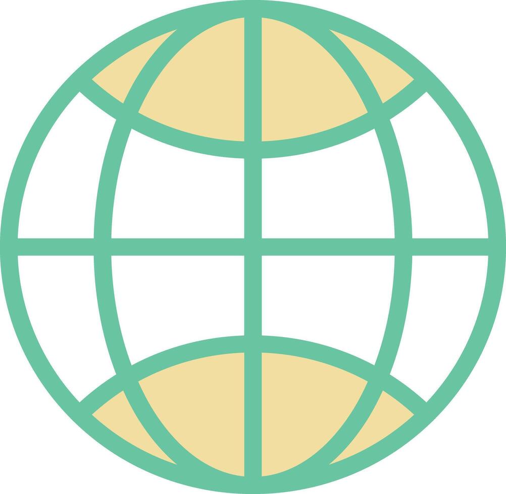 Global Network Icon Digital Globe with Lines in Pastel Colors vector