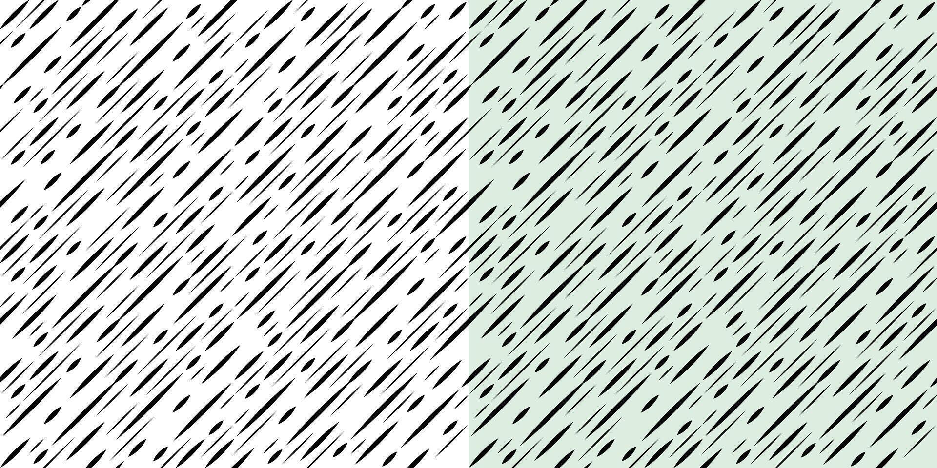 Monochrome seamless pattern of diagonal lines. Black straight lines of different thickness. Sharpened intermittent dash. Simple geometric background vector