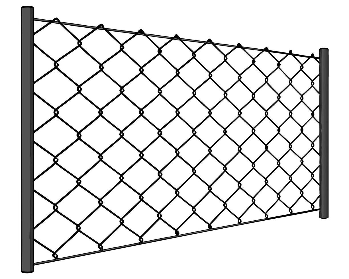 Simple chain link fence for security and boundary concepts in design vector