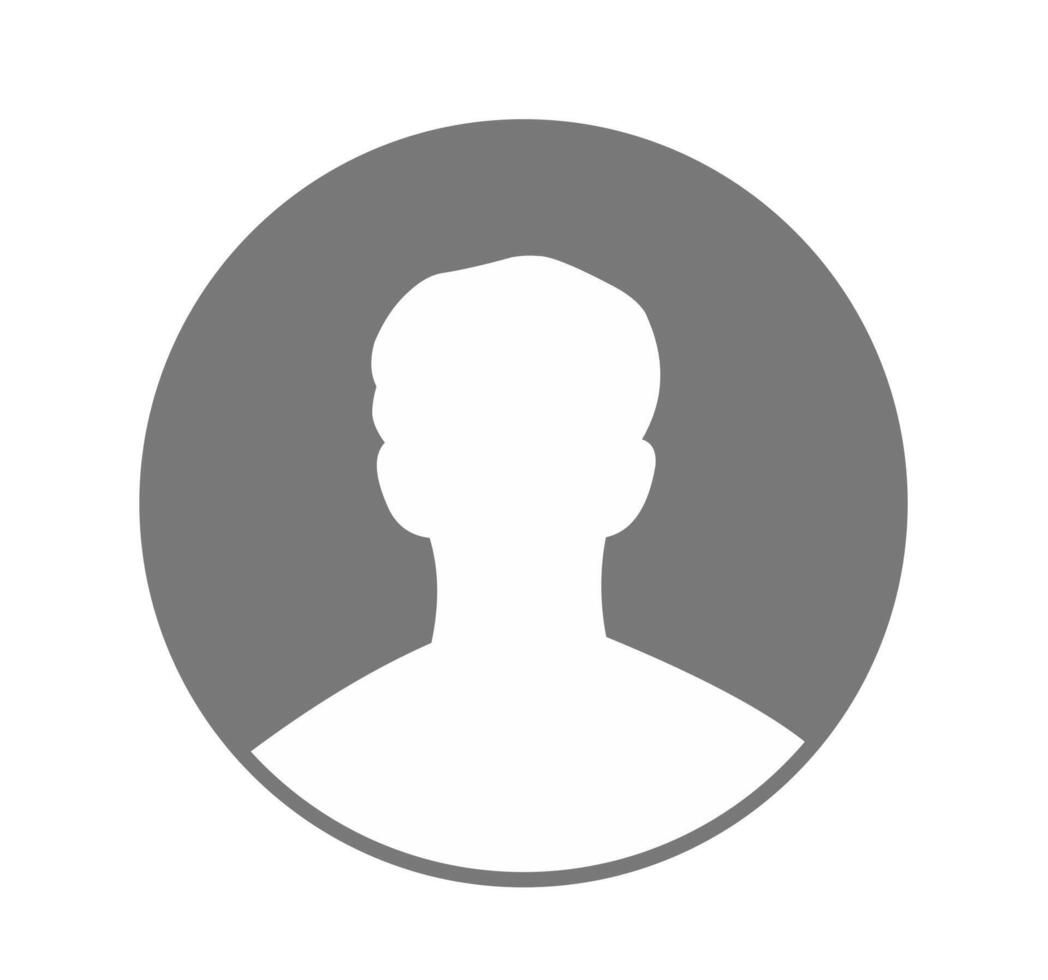 Cool men profile avatar icon with stylish silhouette inside gray circle for modern minimalist design and user interface vector