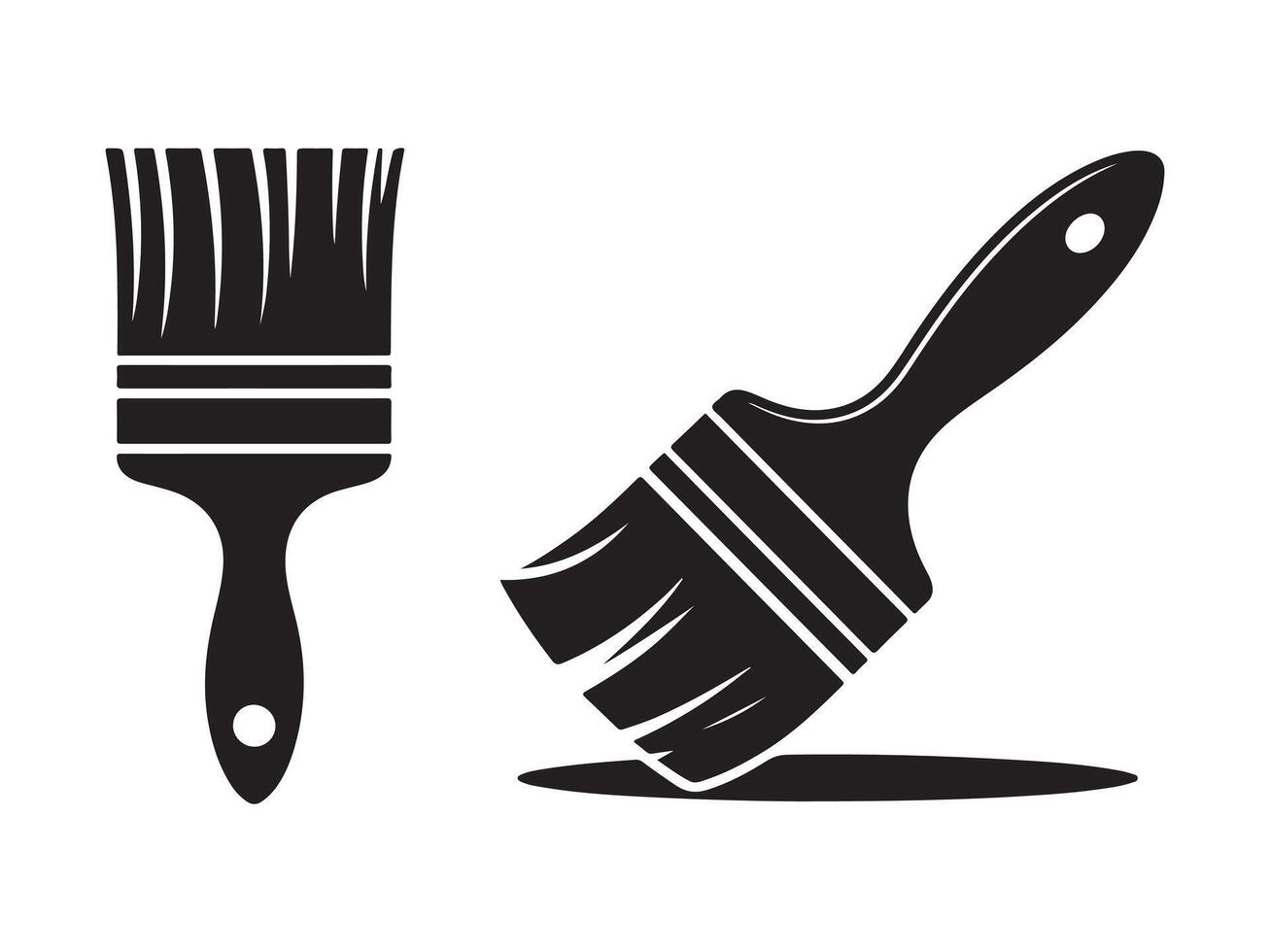Simple Black and White Paintbrush Icon vector