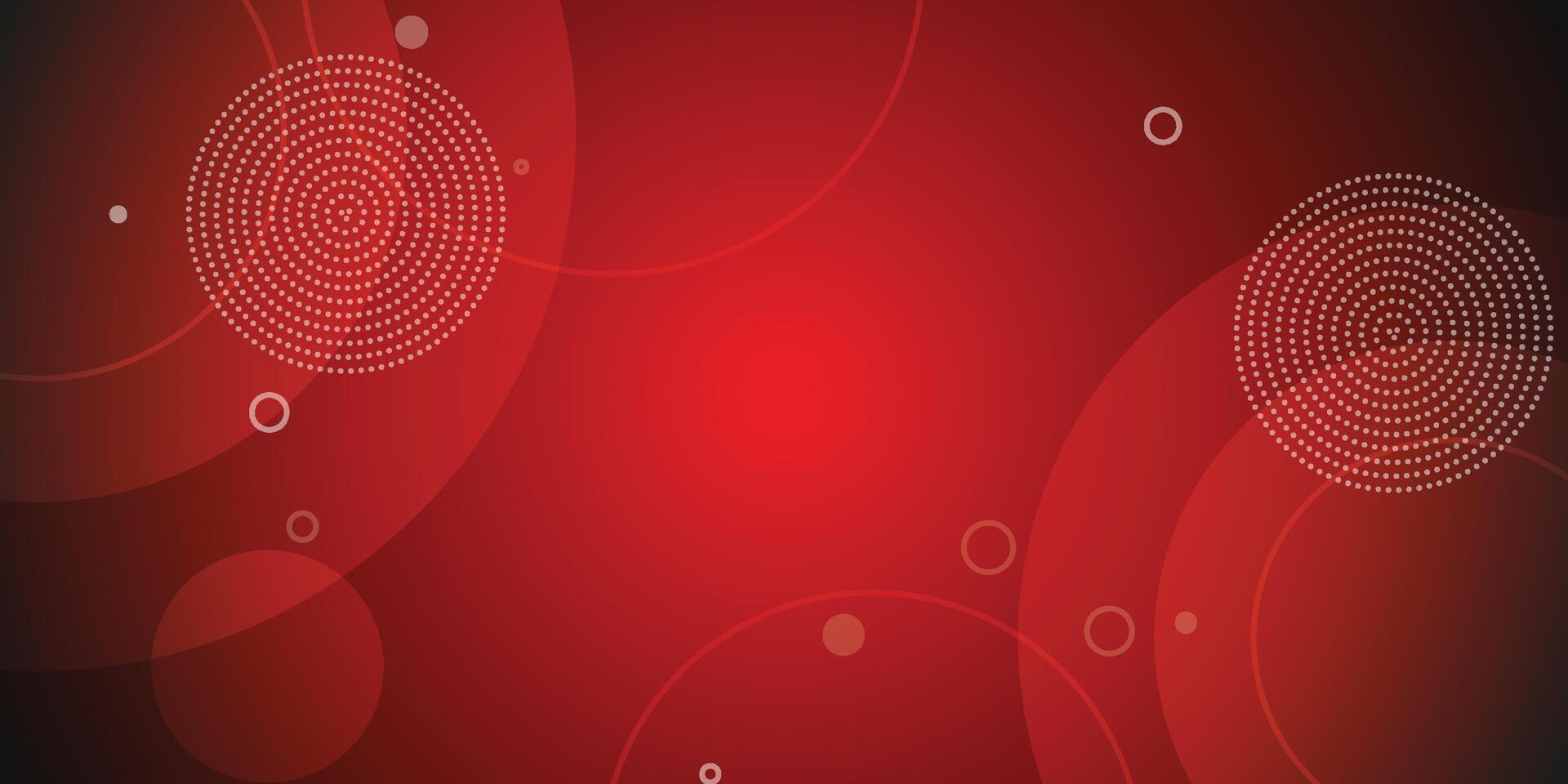 Abstract red background with circles and dots vector